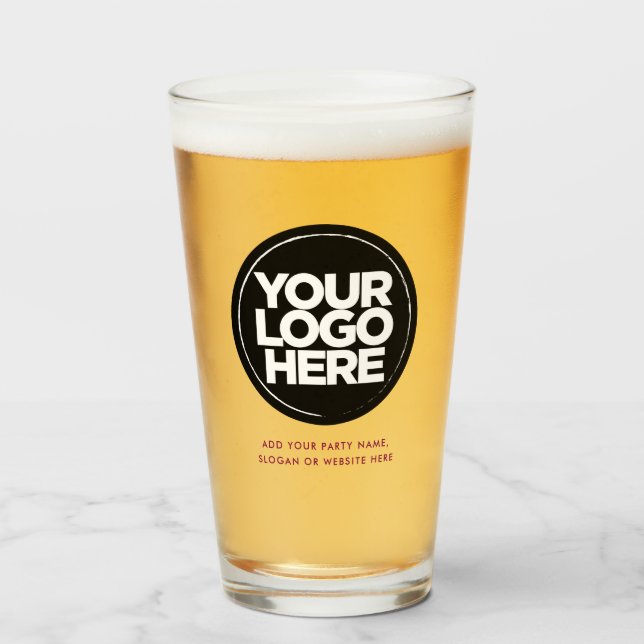Verre Violet | Logo personnalisé et lunettes de bière te (Devant (rempli))