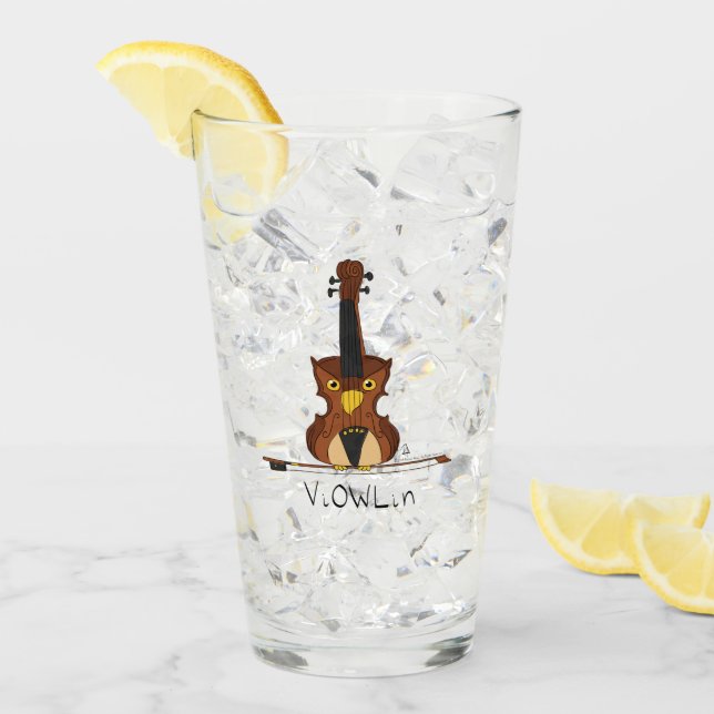 Verre Violon Owl Cute Music Enseignant (Devant glace)
