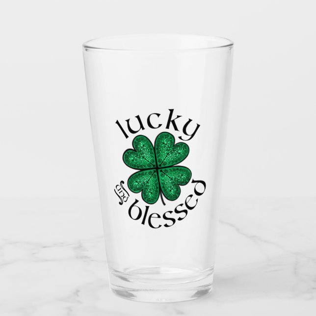 Verre Vitrail irlandais chanceux et béni (Devant)