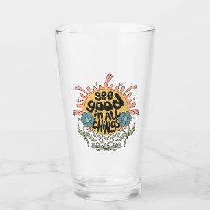 Verre Voir le bon dans toutes les choses Hippie Graphic