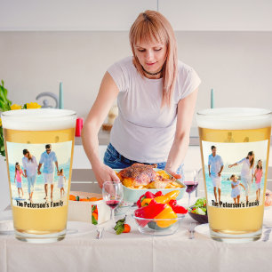 Verre Vos 2 photos de famille   Nom personnalisé   Impre