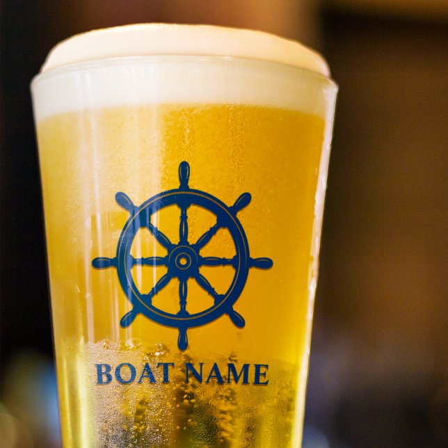 Verre Votre bateau ou nom de roue de gouvernail de navir (Créateur téléchargé)