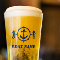 Votre nom de bateau Marine Blue Seahorse Ancre sh0