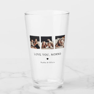 Verre Vous aimez Nonno   Trois photos et un coeur