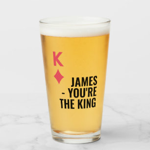 Verre Vous êtes la bière de Poker Personnalisée du Roi