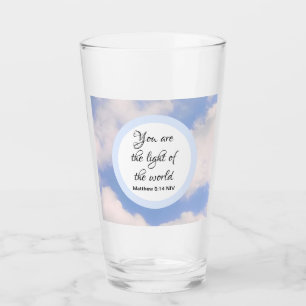 Verre Vous êtes la Lumière du monde Bible Verse Bleu