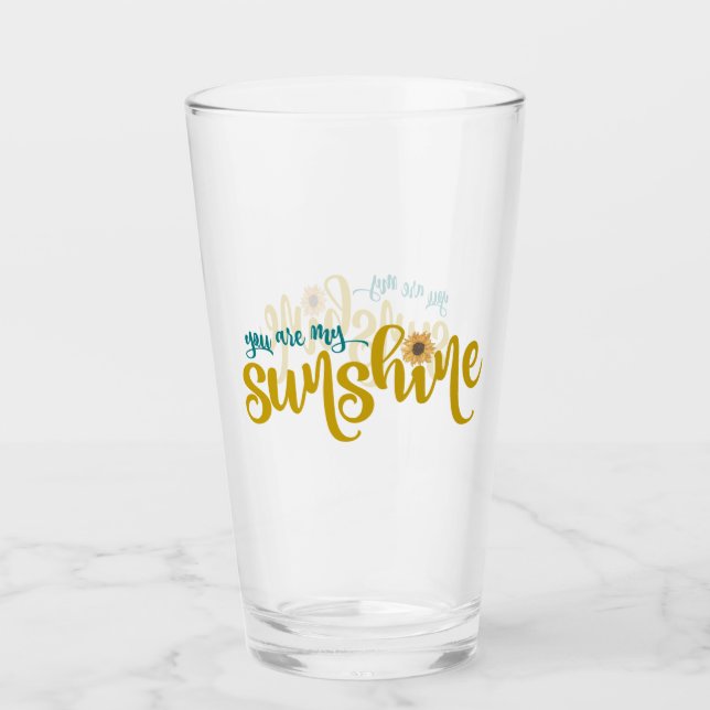 Verre Vous êtes My Sunshine Sunflower Citation (Devant)