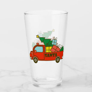 Verre Vue latérale du camion père Noël Joyeux Noël