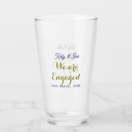 Verre We are Engaged purple gold name date elegant simpl
