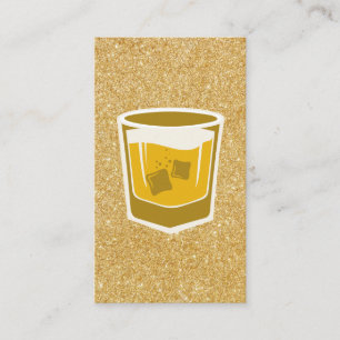 Verre Whisky   Carte de visite Parties scintillant
