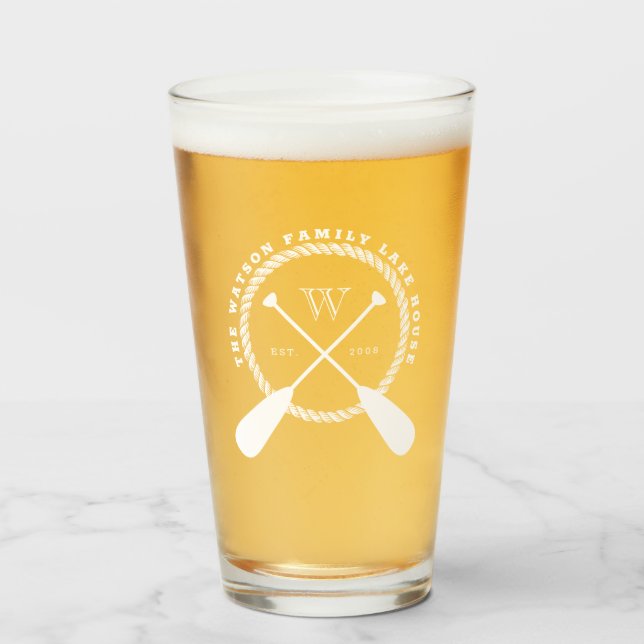 Verre White Crossles Paddles Lake House Ajouter un nom d (Devant (rempli))