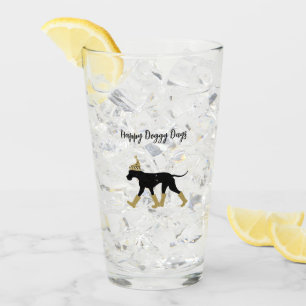 Verre Winter Great Dane et le texte