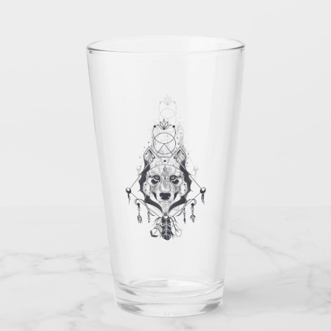 Verre Wolf Boho de la tribu (Devant)