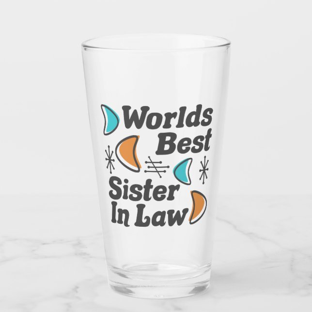 Verre Worlds Best Soeur-In-Law Retro (Devant)