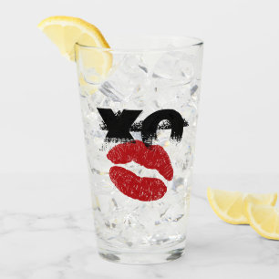 Verre XO XO m'embrasser rétro Glass / Fun Party Boissons