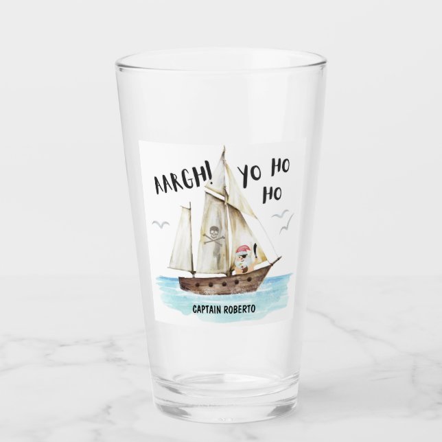 Verre Yo Ho Pirate Ship Capitaine Père Noël Noël (Devant)