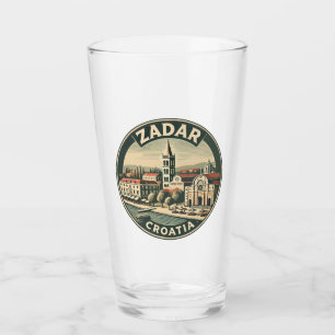 Verre Zadar Croatie Illustration Insigne d'art de voyage