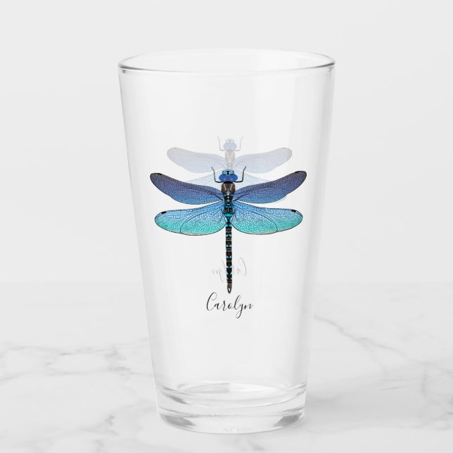 Verres à bière pinte Pretty Blue Dragonfly Drink B (Devant)