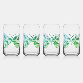 Verres à papillon vert mou Zen