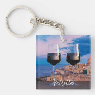 Verres à vin avec vue coucher de soleil sur La Val