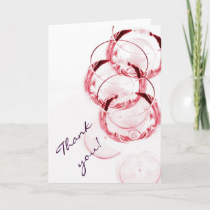 Verres à vin carte de remerciements à thème vin