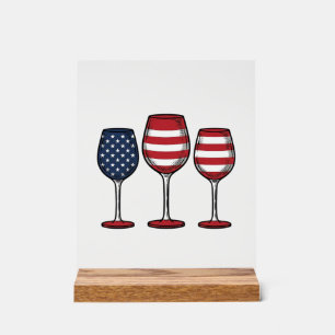 Verres à vin patriotiques dessin de t-shirt vector