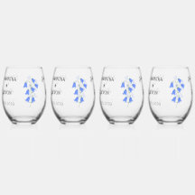 Verres à vin sans pied Bluebells Quatre