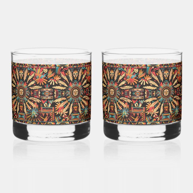 Verres Ancien Cerulean "Aztec Dream" 12oz Rocks (Recto)