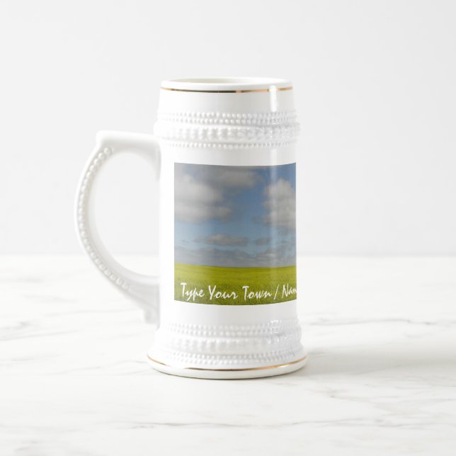 Verres de bière de paysage de prairie de tasse de (Gauche)
