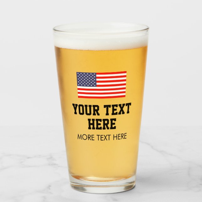 Verres de bière patriotiques avec le logo de (Devant (rempli))