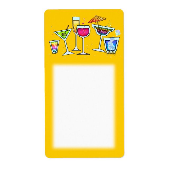 VERRES DE COCKTAIL CHAQUE ÉTIQUETTE (Devant)