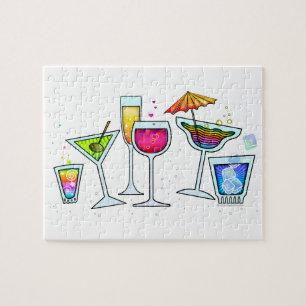 VERRES de COCKTAIL PUZZLE ou ÉTAIN de CADEAU de