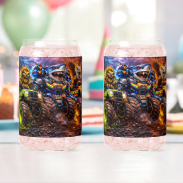 Verres de fête de camion monstre requin de cavalie
