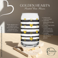 Verres en boîte imprimés "Gold Hearts Valentine's 