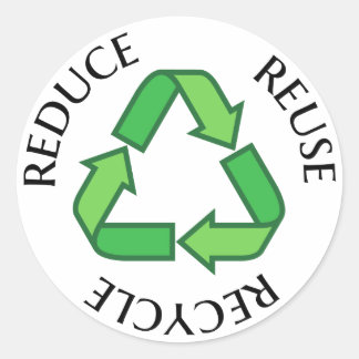 Verringern der Wiederverwendung gerecycelt grün re Runder Aufkleber