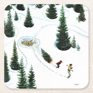 Verringern des Baums Rechteckiger Pappuntersetzer