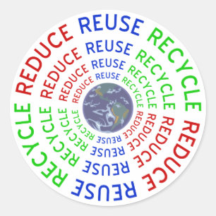 Verringern Sie, verwenden Sie wieder, recyceln Sie Runder Aufkleber