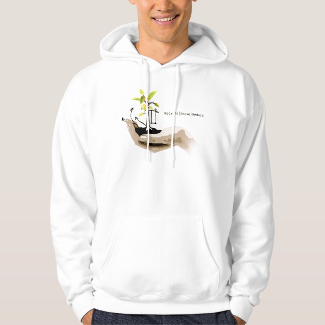 Verringern Sie Wiederverwendung recyceln Hoodie (Vorderseite)