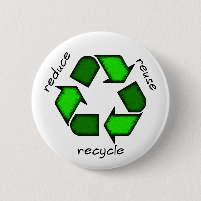 Verringern Sie - Wiederverwendung - recyceln Knopf Button (Vorderseite)