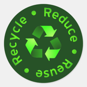 Verringern Sie - Wiederverwendung - recyceln Runder Aufkleber