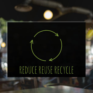 Verringerung der Wiederverwendung Gerecycelt gesun Fensteraufkleber