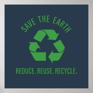 Verringerung der Wiederverwendung gerecycelt Poster