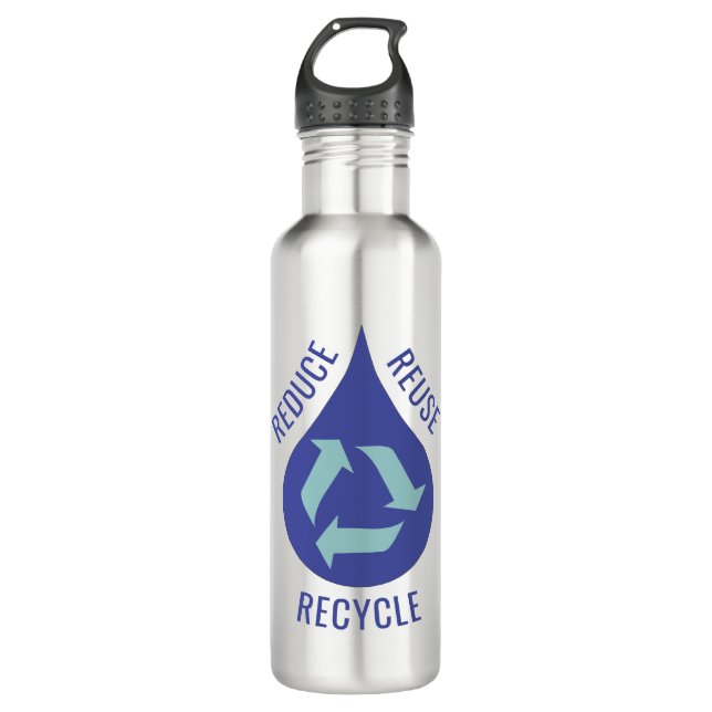 Verringerung der Wiederverwendung Gerecycelt Wasse Edelstahlflasche (Vorderseite)