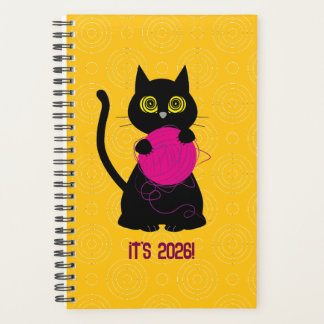 VERRÜCKT! 2026 Planer – Stricken + Katze 🧶🐈‍⬛