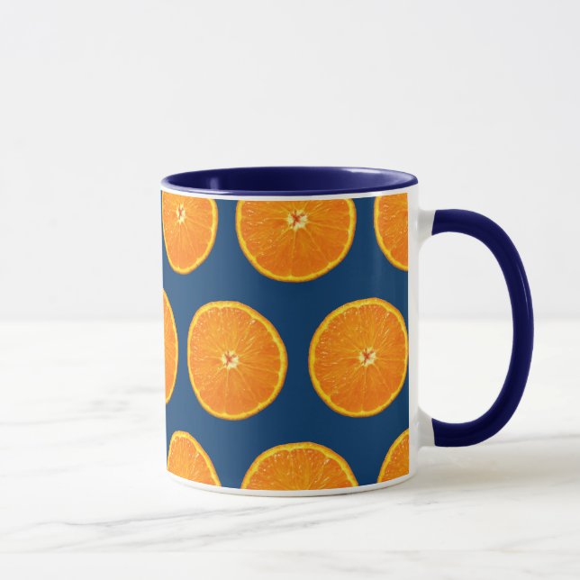Verrückt auf Klementinen - Blau Tasse (Rechts)