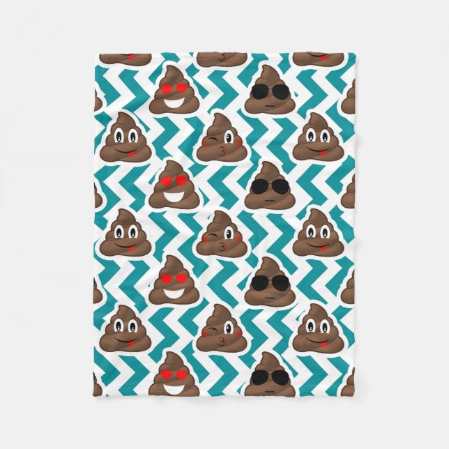 Verrückt kacken Sie Emojis aquamarines gemustertes Fleecedecke (Vorderseite)