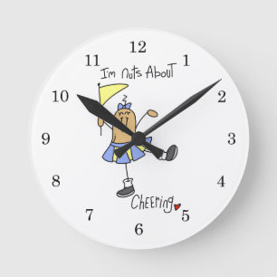 Verrückt nach Cheering T-Shirts und Geschenken Runde Wanduhr