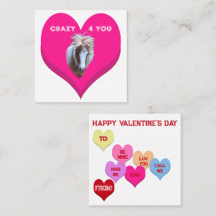 VERRÜCKT NACH DIR Silly Pony Conversation Hearts Mitteilungskarte