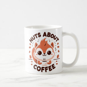Verrückt nach Kaffee Lustiger Kawaii Eichhörnchen  Kaffeetasse