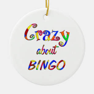 Verrückt über Bingo Keramikornament